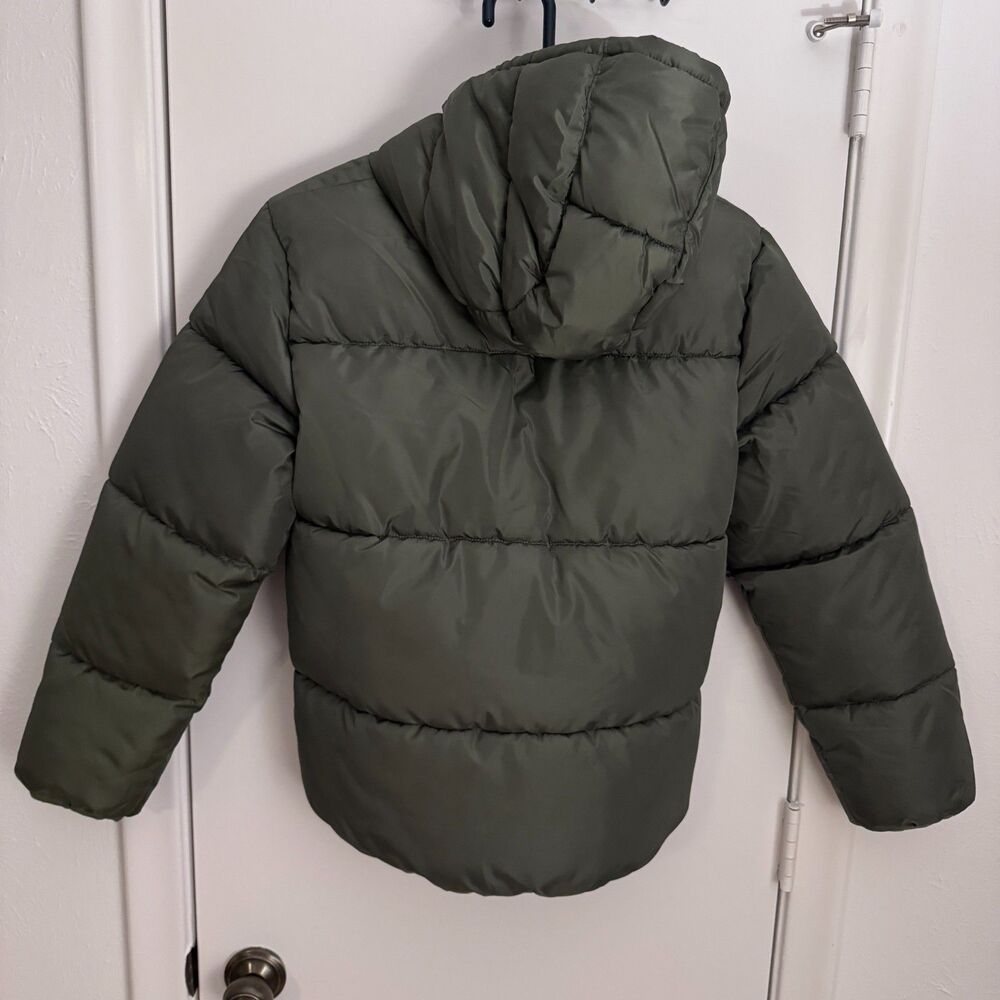 Boys Large 12-13 NWT Levi Strauss Co Heavyweight Puffer Jacket Hooded Green - Picture 3 of 5